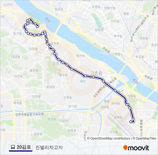 20김포 버스 노선 지도