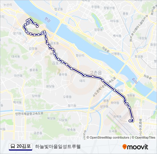 20김포 버스 노선 지도