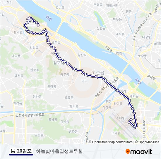 20김포 bus Line Map