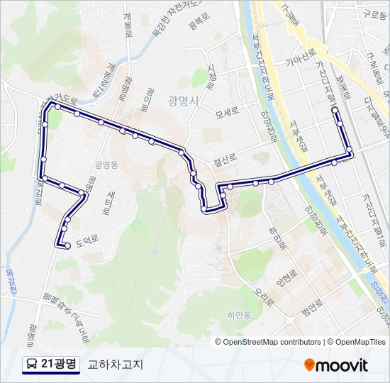 21광명 bus Line Map