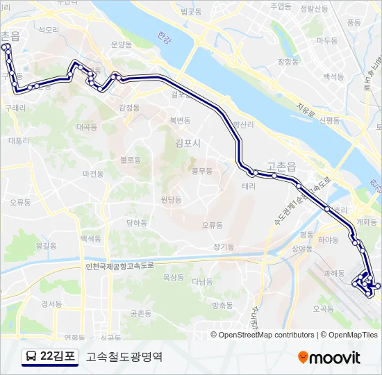 22김포 버스 노선 지도