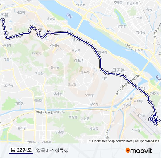 22김포 bus Line Map