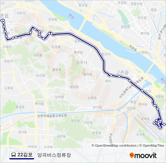22김포 버스 노선 지도