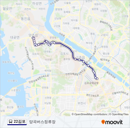 22김포 bus Line Map