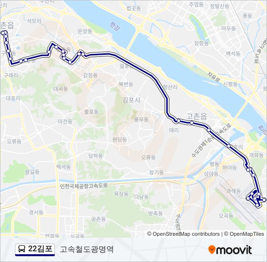 22김포 버스 노선 지도