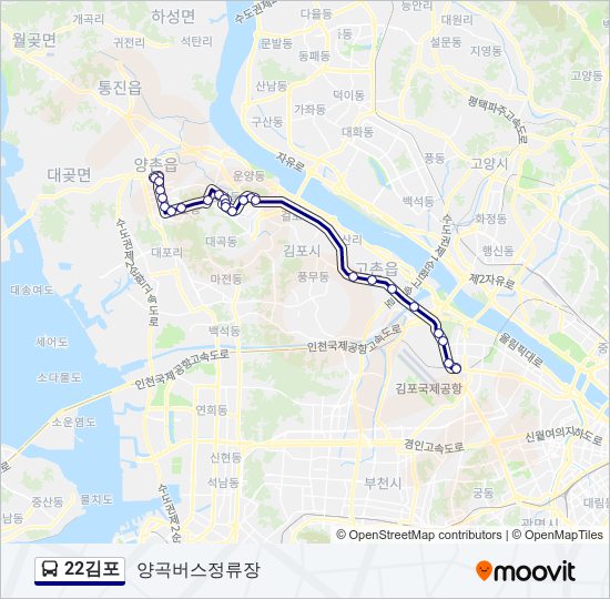 22김포 버스 노선 지도