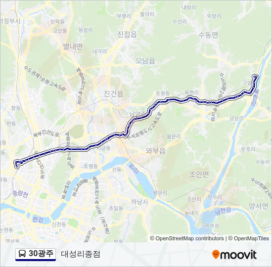 30광주 버스 노선 지도