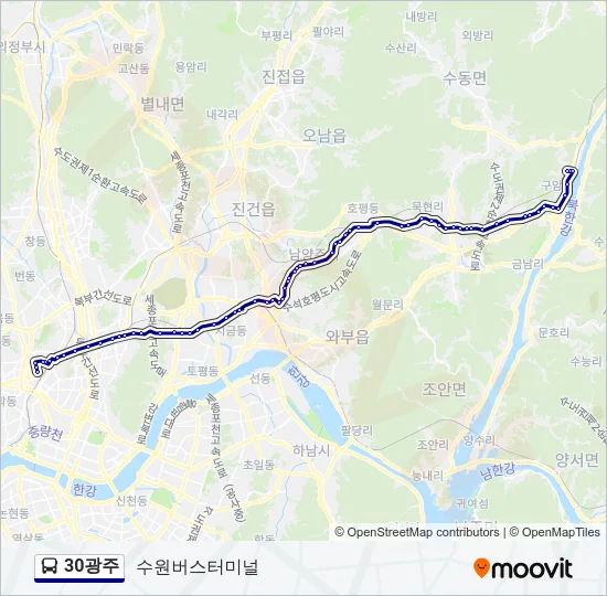 30광주 버스 노선 지도