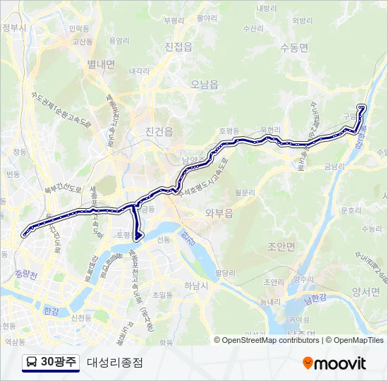 30광주 버스 노선 지도