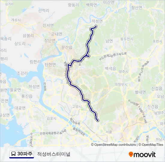 30파주 버스 노선 지도