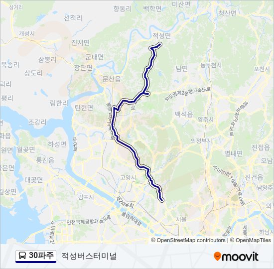 30파주 bus Line Map