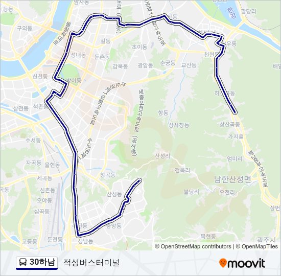 30하남 버스 노선 지도