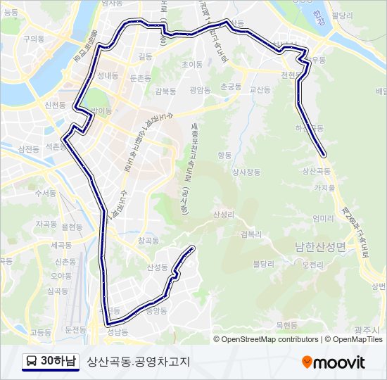 30하남 버스 노선 지도