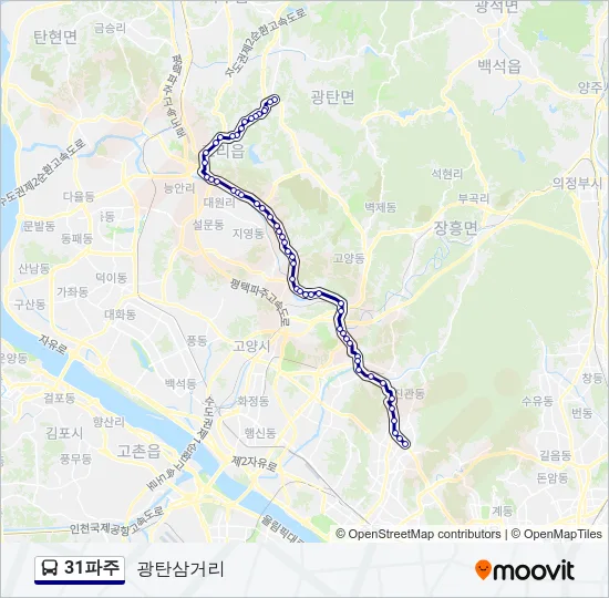 31파주 Bus Line Map