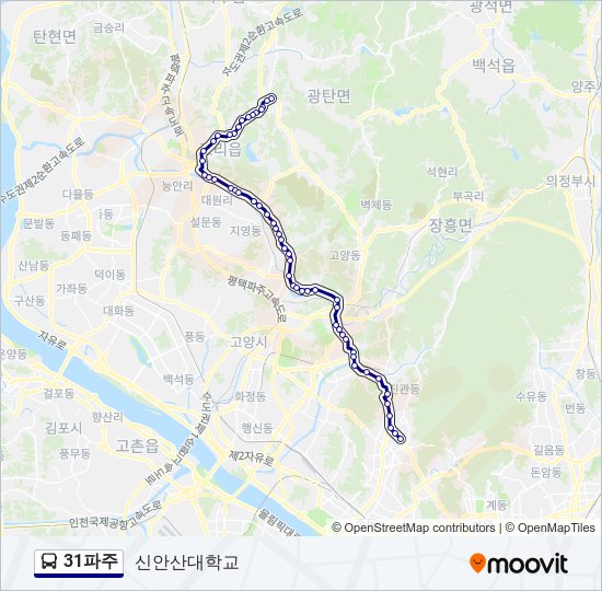 31파주 bus Line Map