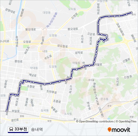 33부천 버스 노선 지도