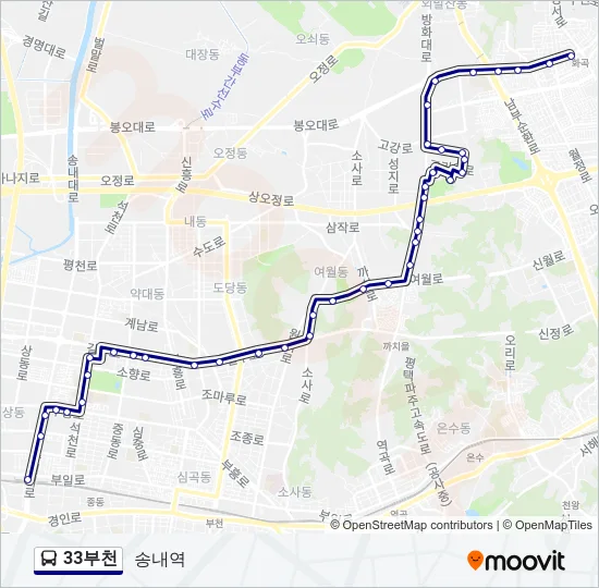 33부천 버스 노선 지도