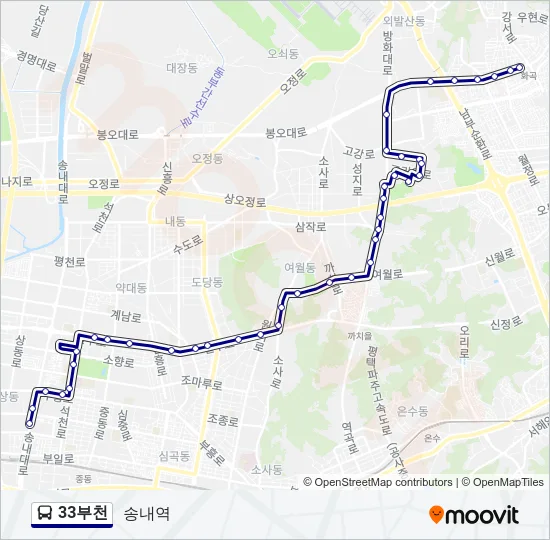 33부천 버스 노선 지도