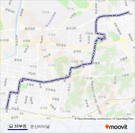 33부천 bus Line Map