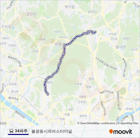 34파주 Bus Line Map