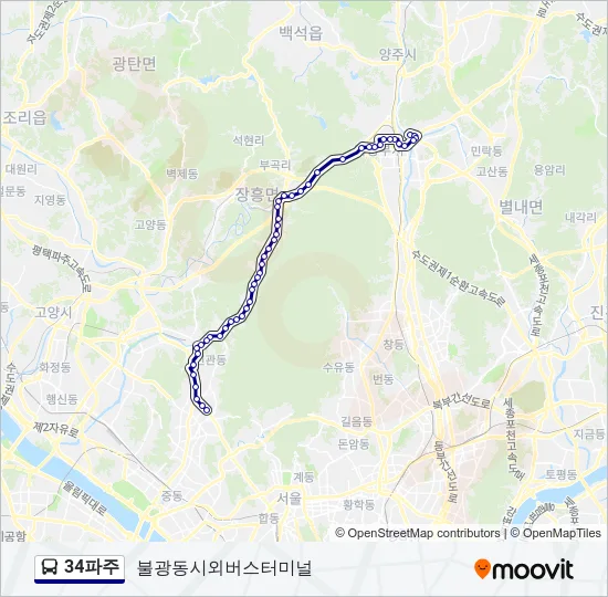 34파주 Bus Line Map