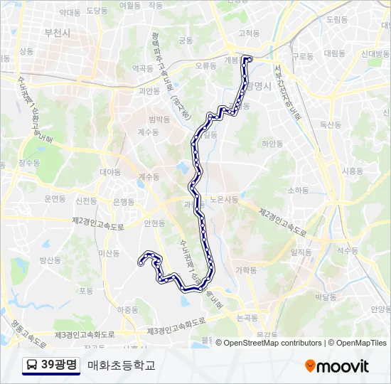 39광명 버스 노선 지도