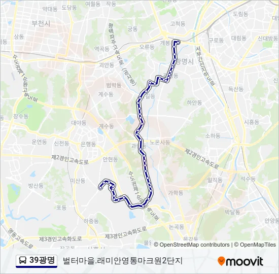 39광명 Bus Line Map