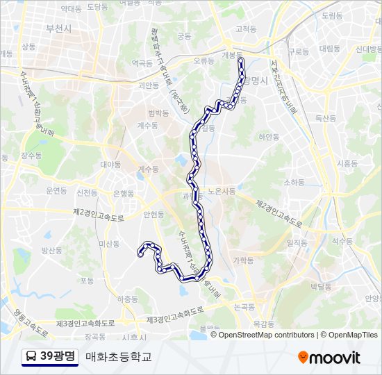 39광명 버스 노선 지도