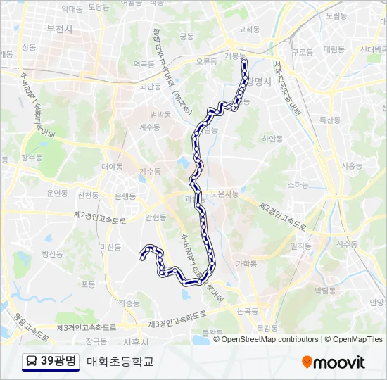 39광명 버스 노선 지도