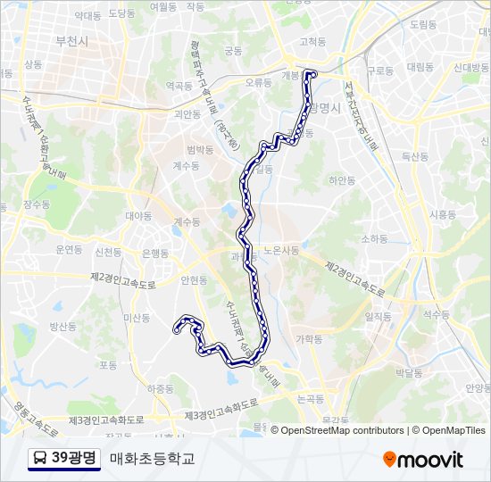39광명 bus Line Map