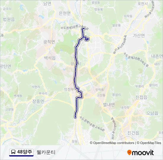 48양주 버스 노선 지도