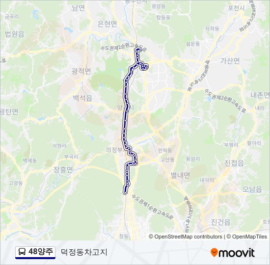 48양주 버스 노선 지도