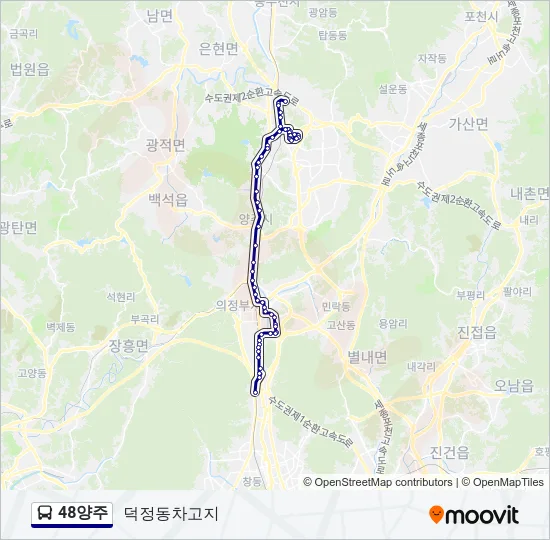 48양주 버스 노선 지도