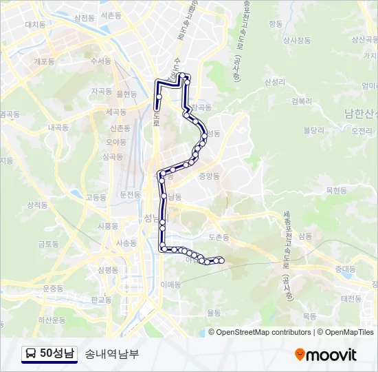 50성남 버스 노선 지도