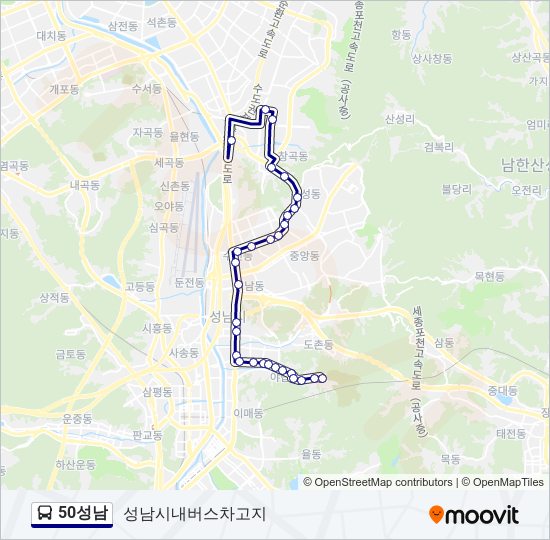 50성남 버스 노선 지도