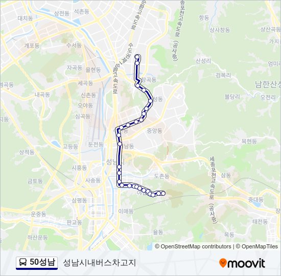 50성남 버스 노선 지도