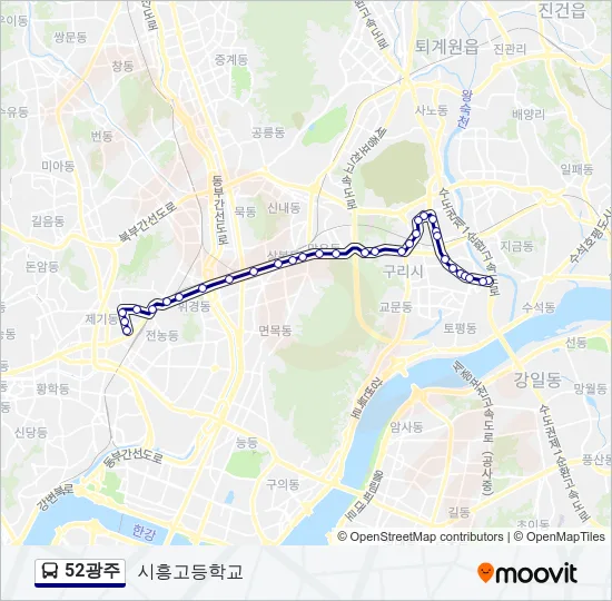 52광주 Bus Line Map