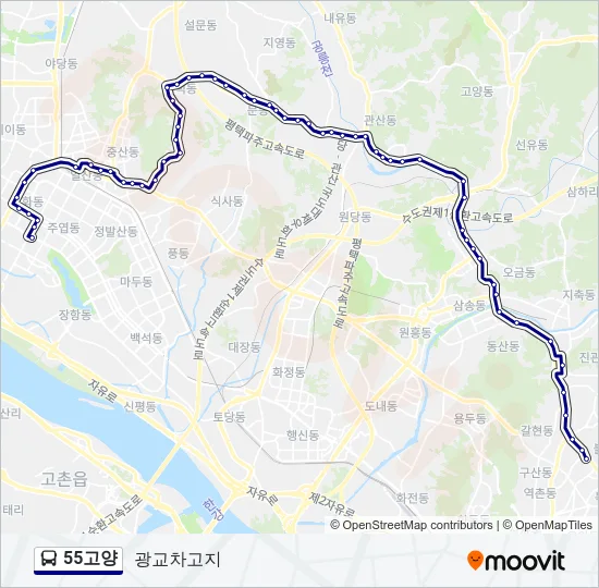 55고양 Bus Line Map