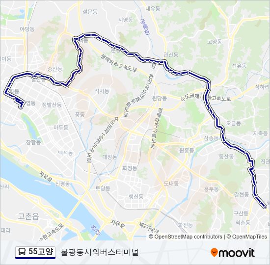 55고양 Bus Line Map
