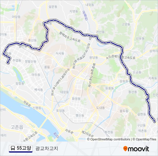 55고양 bus Line Map