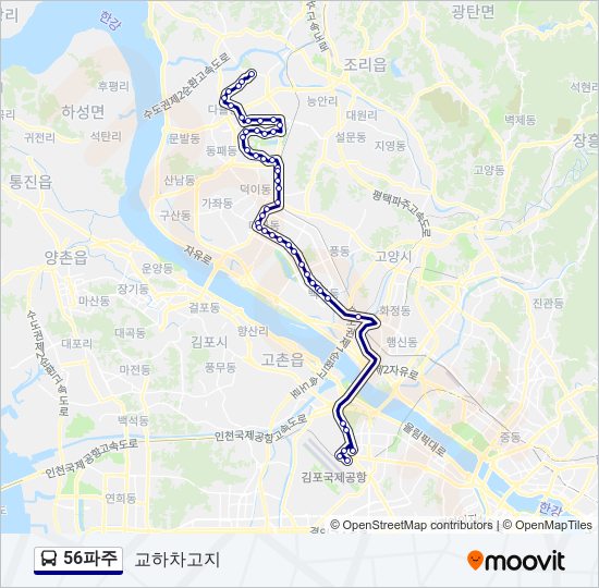 56파주 버스 노선 지도