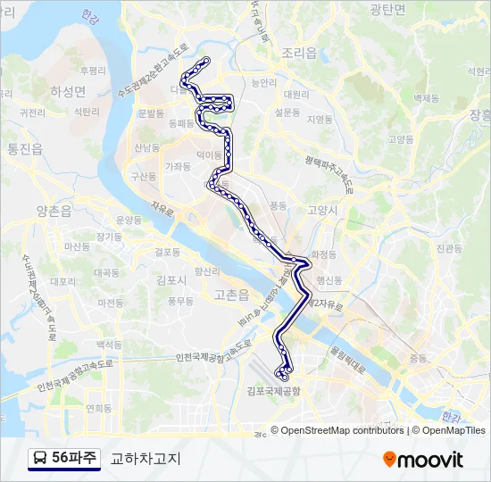56파주 Bus Line Map