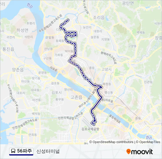 56파주 버스 노선 지도