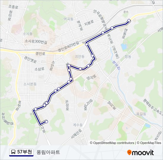57부천 bus Line Map