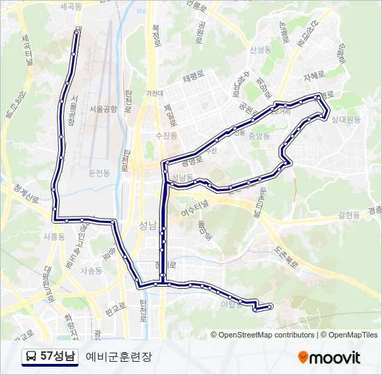 57성남 Bus Line Map