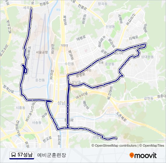 57성남 버스 노선 지도
