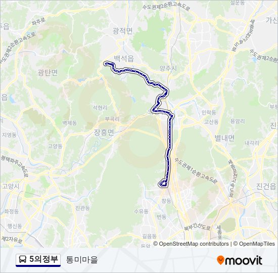 5의정부 버스 노선 지도