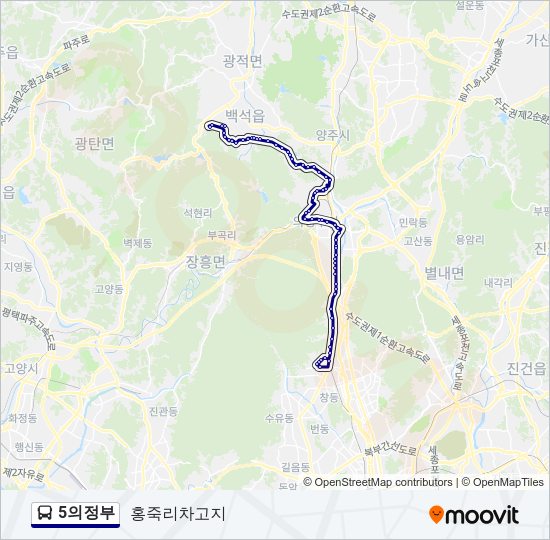 5의정부 버스 노선 지도