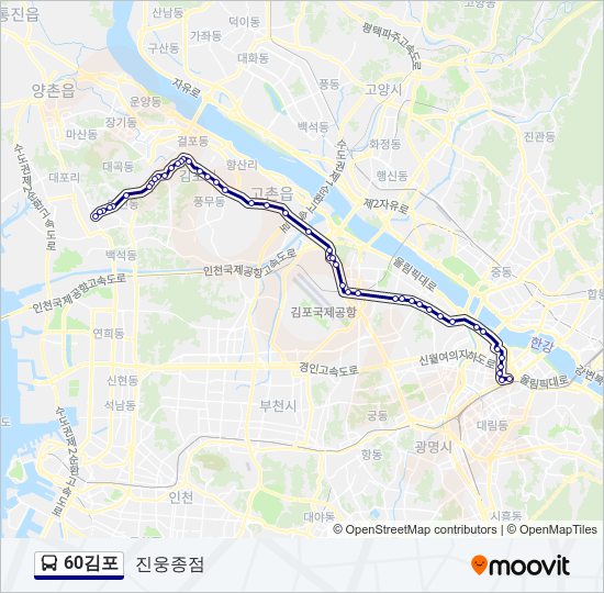 60김포 버스 노선 지도