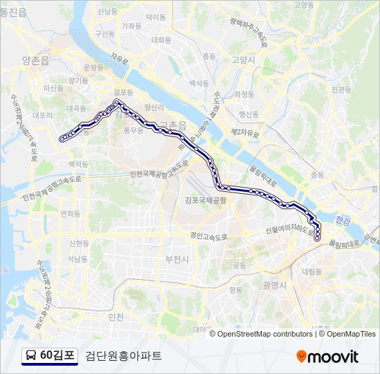 60김포 버스 노선 지도